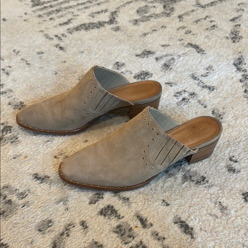 Joie Tan Mules Suede Slip-On Shoes